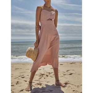 Hunter Bell Maxwell Midi Dress Terracotta Gingham Size 10 NWT $496‎